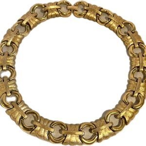 Vintage 80s Givenchy Elegant Avante Garde Gold-Tone Women's Choker Necklace